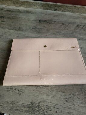 MARK & GRAHAM GENUINE LEATHER PINK CLUTCH
